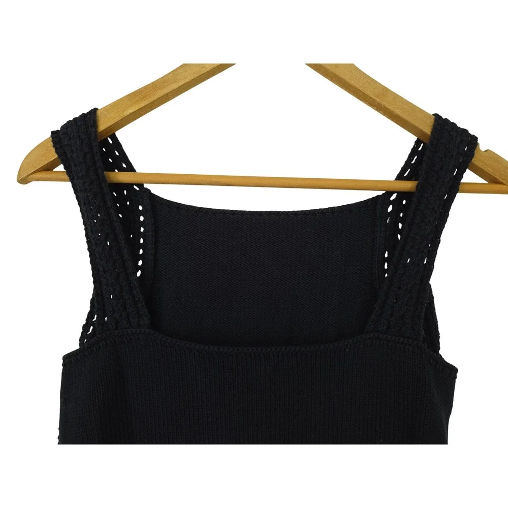 J. Crew Sweater Tank Crochet Knit Women X-Small Navy NWT $98 CT950